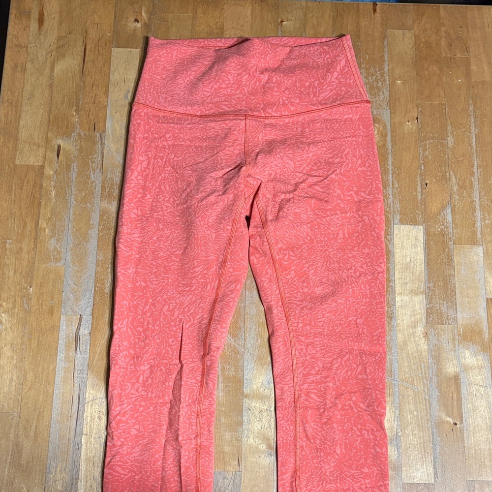 lululemon athletica Coral Patterned High-Rise Leggings